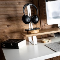 mini: Podstawka pod monitor Bewood - White - Dąb - Long (4)