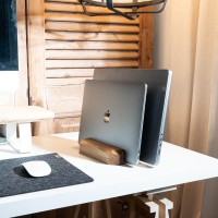 mini: Stojak na laptop Bewood - Geometryczny - Podwójny - Dąb (2)