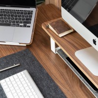 mini: Podstawka pod monitor Bewood - White - Orzech Amerykański - Short (5)