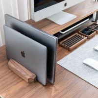 mini: Stojak na laptop Bewood - Geometryczny - Podwójny - Orzech (4)