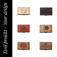 Picture for: Personalized Wooden Business Card Holder Black  Your Logo  Design