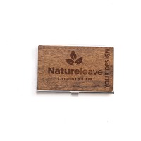 mini: Personalized Wooden Business Card Holder Inox - Your Logo - Design (5)