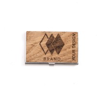 mini: Personalized Wooden Business Card Holder Inox - Your Logo - Design (9)