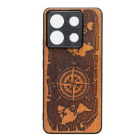 mini: Drewniane Etui Bewood do Xiaomi Redmi Note 13 Pro 5G RÓŻA WIATRÓW MERBAU (1)