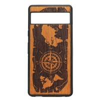 mini: Drewniane Etui Bewood do Google Pixel 7A RÓŻA WIATRÓW MERBAU (1)