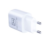 mini: Ładowarka sieciowa 3mk Hyper Charger USB-A, USB-C QC 3.0, PD 20W, biała (3)