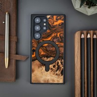 mini: Etui Bewood Unique na Samsung Galaxy S24 Ultra - Orange z MagSafe (3)