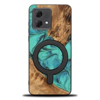 mini: Etui Bewood Unique do Motorola G84 5G - Turquoise z MagSafe (1)