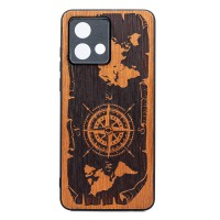 mini: Drewniane Etui Bewood do Motorola G84 5G RÓŻA WIATRÓW MERBAU (1)