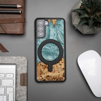 mini: Etui Bewood Unique na Samsung Galaxy S21 FE - Planets - Uran z MagSafe (3)
