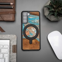 mini: Etui Bewood Unique na Samsung Galaxy S21 FE - Planets - Saturn z MagSafe (3)