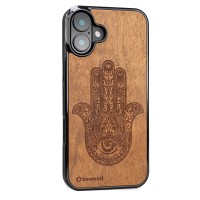 mini: Drewniane Etui Bewood do iPhone 16 Plus HAMSA IMBUIA (2)