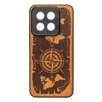 mini: Drewniane Etui Bewood do Xiaomi 14T Pro RÓŻA WIATRÓW MERBAU (1)