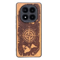 mini: Drewniane Etui Bewood do Xiaomi Redmi Note 14 Pro 5G RÓŻA WIATRÓW MERBAU (1)