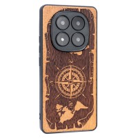mini: Drewniane Etui Bewood do Xiaomi Redmi Note 14 Pro 5G RÓŻA WIATRÓW MERBAU (2)