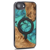 mini: Etui Bewood Unique do iPhone 17e / 16e - Turquoise z MagSafe (2)