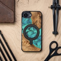 mini: Etui Bewood Unique do iPhone 17e / 16e - Turquoise z MagSafe (4)