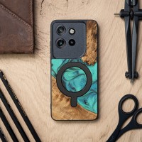 mini: Etui Bewood Unique do Motorola Edge 50 Neo / 60 Neo - Turquoise z MagSafe (3)