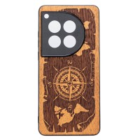 mini: Drewniane Etui Bewood do OnePlus 12 RÓŻA WIATRÓW MERBAU (1)