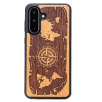 mini: Drewniane Etui Bewood do Samsung Galaxy A36 5G RÓŻA WIATRÓW MERBAU (1)