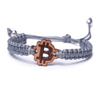 mini: Drewniana bransoletka Bitcoin Merbau Pleciona (3)