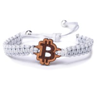 mini: Drewniana bransoletka Bitcoin Merbau Pleciona (4)