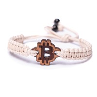 mini: Drewniana bransoletka Bitcoin Merbau Pleciona (5)