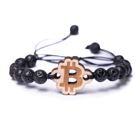 mini: Wooden Bracelet Bitcoin Anigre Stone (1)