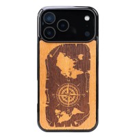mini: Drewniane Etui Bewood do iPhone 17 Pro Max RÓŻA WIATRÓW MERBAU (1)
