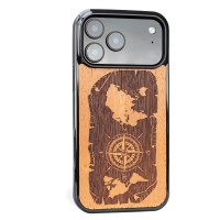 mini: Drewniane Etui Bewood do iPhone 17 Pro Max RÓŻA WIATRÓW MERBAU (2)