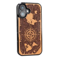 mini: Drewniane Etui Bewood do iPhone 17 RÓŻA WIATRÓW MERBAU (2)