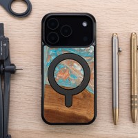 mini: Etui Bewood Unique do iPhone 17 Pro - Planets - Saturn z MagSafe (4)