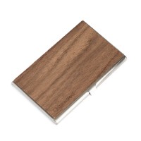 mini: Business Card Holder Inox American Walnut (1)