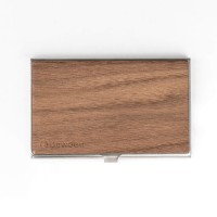 mini: Business Card Holder Inox American Walnut (2)