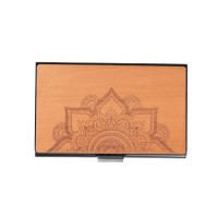 mini: Drewniany Wizytownik Bewood Black Mandala Jabłoń (2)