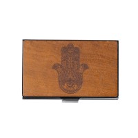 mini: Drewniany Wizytownik Bewood Black Hamsa Imbuia (2)