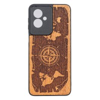 mini: Drewniane Etui Bewood do Motorola G55 5G RÓŻA WIATRÓW MERBAU (1)