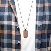 mini: Dog tag Bewood Triangles  American Walnut Black (5)
