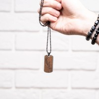 mini: Dog tag Bewood  - Deer Imbuia (4)