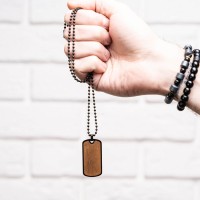 mini: Dog tag Bewood  - Imbuia (4)