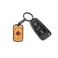 mini: Wooden Keychain - Ace of Spades - Merbau (3)