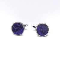 mini: Spinki do mankietów Bewood Unique - Violet - Silver - 18mm (1)