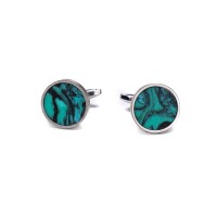 mini: Spinki do mankietów Bewood Unique - Turquoise - Silver - 18mm (1)