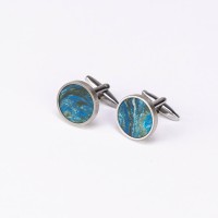 mini: Spinki do mankietów Bewood Unique - Planets - Ziemia - Silver - 18mm (3)