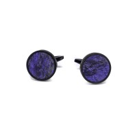 mini: Spinki do mankietów Bewood Unique - Violet - Black - 18mm (1)