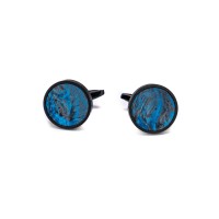 mini: Spinki do mankietów Bewood Unique - Planets - Neptun - Black - 18mm (1)