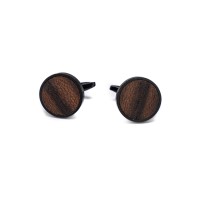mini: Spinki do mankietów Bewood - ZIricote - Black - 18mm (1)