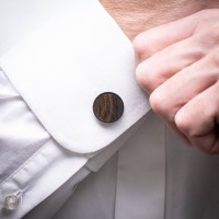 mini: Spinki do mankietów Bewood - ZIricote - Black - 18mm (2)
