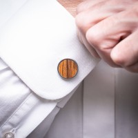 mini: Cufflinks Bewood - Ziricote - Rosewood Santos - 18mm (2)