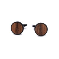 mini: Spinki do mankietów Bewood - Palisander Santos - Black - 18mm (1)